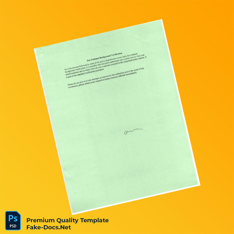 India Background Verification Employment Verification Letter Template (Word & PDF) 5 page India Background Verification Employment Verification Letter Template (Word & PDF) 5 page