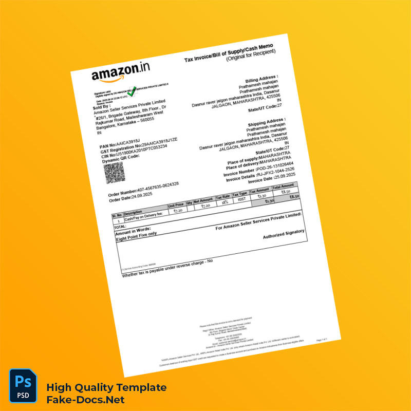 India Balaji Solutions Limited Invoice Template in Word and PDF formats 2 page India Balaji Solutions Limited Invoice Template in Word and PDF formats 2 page