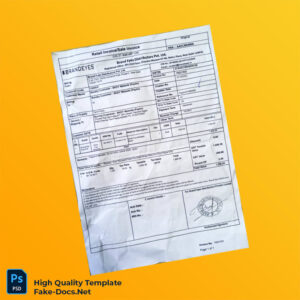 India Brand Eyes Distributors Pvt Ltd Invoice Template in Word and PDF formats India Brand Eyes Distributors Pvt Ltd Invoice Template in Word and PDF formats