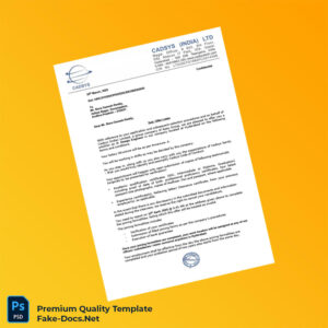 India CADSYS INDIA LTD Offer Letter Template (Word & PDF) 4 page