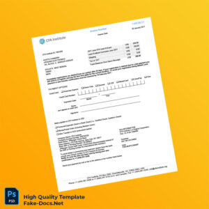 India CFA Institute Invoice Template in Word and PDF formats India CFA Institute Invoice Template in Word and PDF formats