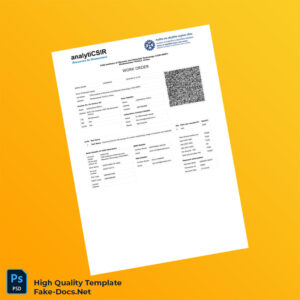 India CSIR-Institute of Minerals and Materials Technology Work Order Template in Word and PDF formats 2 page