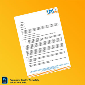 India Cars24 Financial Services Employment Verification Letter Template (Word & PDF) 3 page