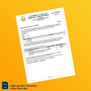 India Central Sales Tax Registration Certificate Template in Word and PDF formats 2 page India Central Sales Tax Registration Certificate Template in Word and PDF formats 2 page