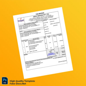 India Cept Services Pvt Ltd Tax Invoice Template in Word and PDF formats India Cept Services Pvt Ltd Tax Invoice Template in Word and PDF formats