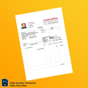 India Classic Digital Tax Invoice Template in Word and PDF formats 2 page India Classic Digital Tax Invoice Template in Word and PDF formats 2 page