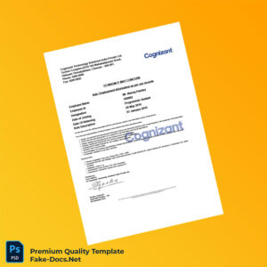 India Cognizant Technology Solutions Employment Verification Letter Template (Word & PDF)