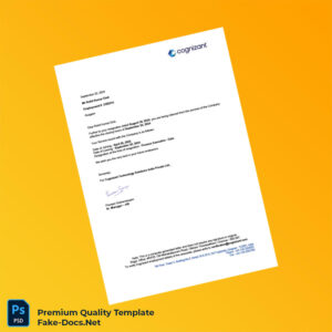 India Cognizant Technology Solutions Relieving Letter Template (Word & PDF)