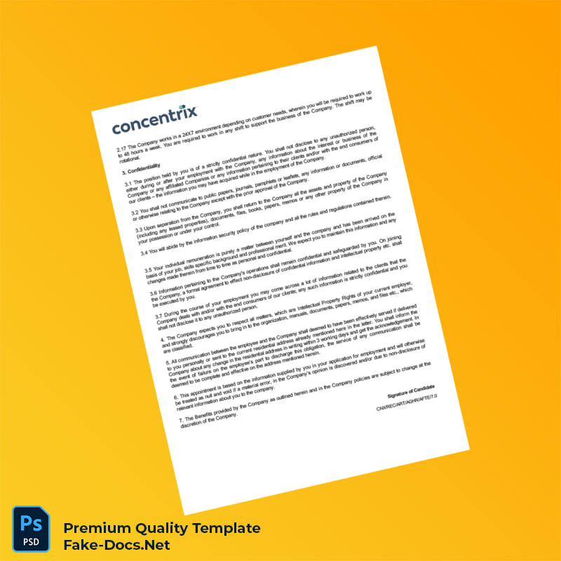 India Concentrix Daksh Services India Private Limited Employment Verification Letter Template (Word & PDF) 6 page India Concentrix Daksh Services India Private Limited Employment Verification Letter Template (Word & PDF) 6 page