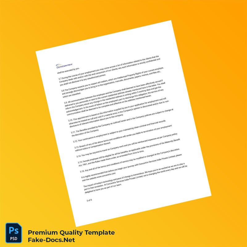 India Concentrix Services India Private Limited Employment Verification Letter Template (Word & PDF) 6 page India Concentrix Services India Private Limited Employment Verification Letter Template (Word & PDF) 6 page