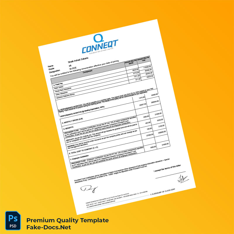 India Conneqt Business Solutions Employment Verification Letter Template (Word & PDF) 5 page India Conneqt Business Solutions Employment Verification Letter Template (Word & PDF) 5 page