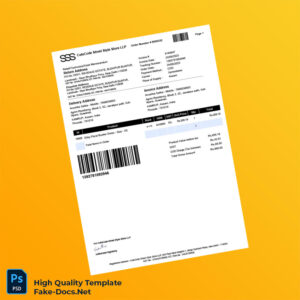 India CuteCode Street Style Store LLP Invoice Template in Word and PDF formats