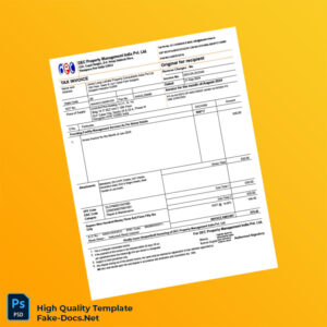 India DEC Property Management India Pvt Ltd Tax Invoice Template in Word and PDF formats 5 page