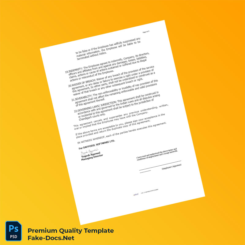 India Daffodil Software Employment Verification Letter Template (Word & PDF) 5 page India Daffodil Software Employment Verification Letter Template (Word & PDF) 5 page