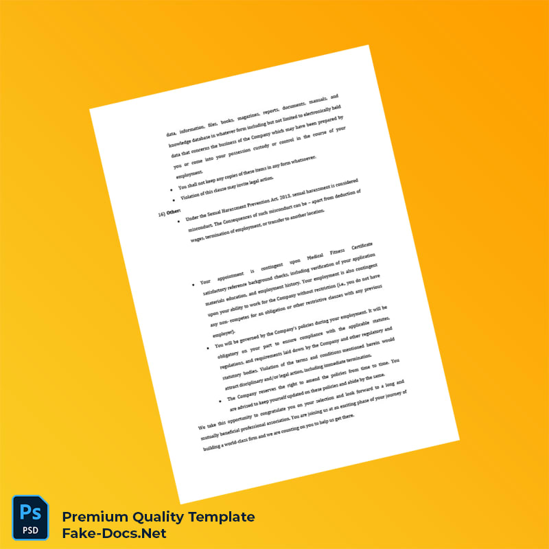 India Dash Technologies and Label P Ltd Joining Letter Template (Word & PDF) 8 page India Dash Technologies and Label P Ltd Joining Letter Template (Word & PDF) 8 page