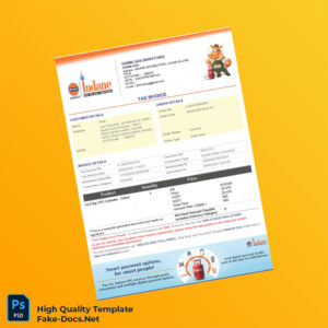 India Dawn Gas Tax Invoice Template in Word and PDF formats 2 page