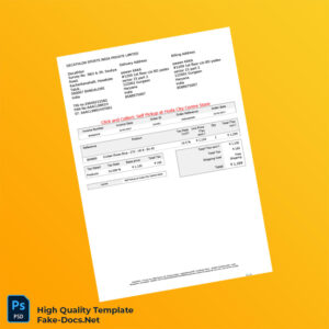 India Decathlon Sports India Private Limited Invoice Template in Word and PDF formats