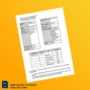 India Delhivery Pvt Ltd Tax Invoice Template in Word and PDF formats 4 page