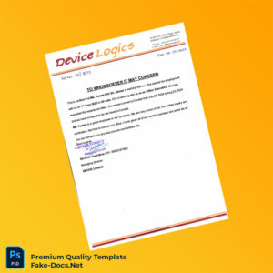 India Device Logics Employment Certificate Template (Word & PDF)