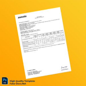 India EATCLUB BRANDS PRIVATE LIMITED Tax Invoice Template in Word and PDF formats 2 page