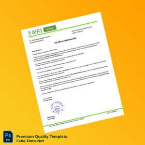 India EDFI Group Employment Verification Letter Template (Word & PDF) 2 page