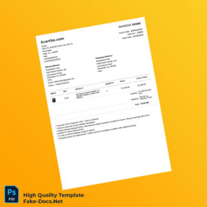 India EcartSe com Invoice Template in Word and PDF formats