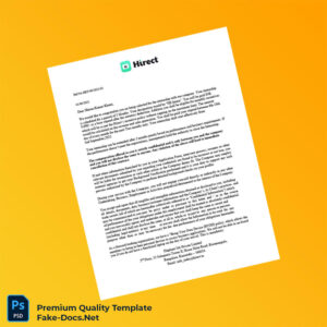 India Elephant Job Private Limited Internship Letter Template (Word & PDF) 2 page