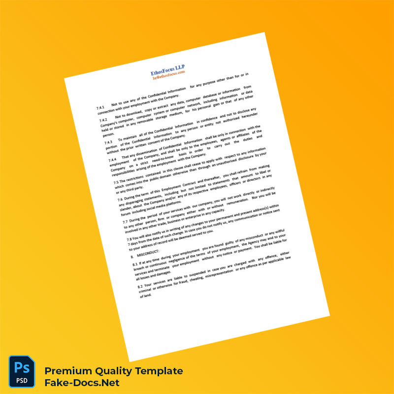 India EthosFocus LLP Salary Certificate Template (Word & PDF) 4 page India EthosFocus LLP Salary Certificate Template (Word & PDF) 4 page