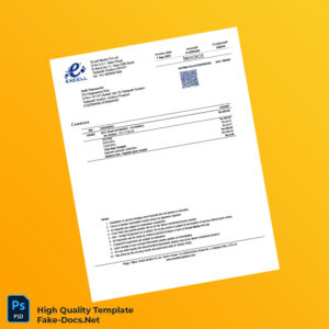 India Excell Media Pvt Ltd Invoice Template in Word and PDF formats
