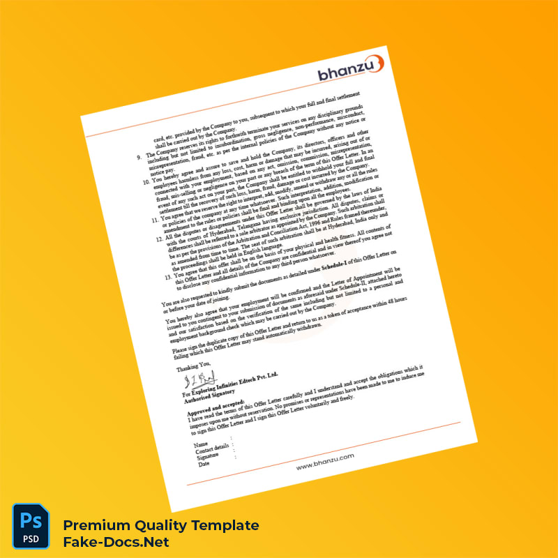 India Exploring Infinities Edtech Pvt Ltd Employment Verification Letter Template (Word & PDF) 4 page India Exploring Infinities Edtech Pvt Ltd Employment Verification Letter Template (Word & PDF) 4 page