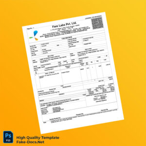 India Fare Labs Pvt Ltd Tax Invoice Template in Word and PDF formats
