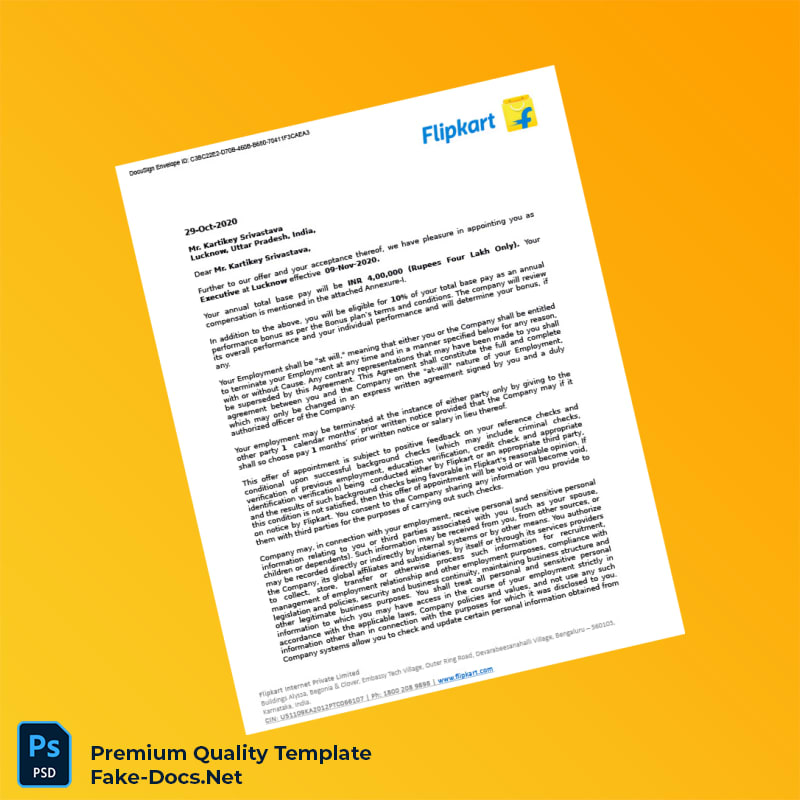 India Flipkart Employment Verification Letter Template (Word & PDF) 8 page India Flipkart Employment Verification Letter Template (Word & PDF) 8 page