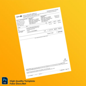 India Flipkart Invoice Template in Word and PDF formats