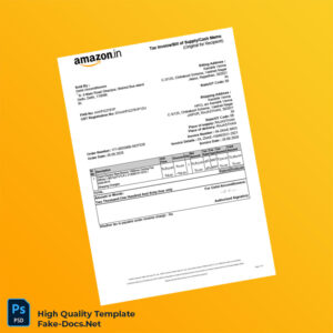 India Gelid Airconditioners Tax Invoice Template in Word and PDF formats