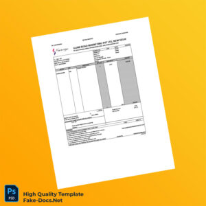 India Glam Road Marketing Pvt Ltd Retail Invoice Template in Word and PDF formats