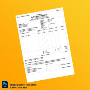 India Global Metro Solutions Invoice Template in Word and PDF formats