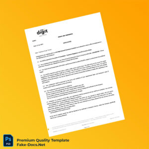 India Go Digit General Insurance Limited Employment Verification Letter Template (Word & PDF) 3 page India Go Digit General Insurance Limited Employment Verification Letter Template (Word & PDF) 3 page