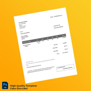 India Golden Kiran Invoice Template in Word and PDF formats 2 page