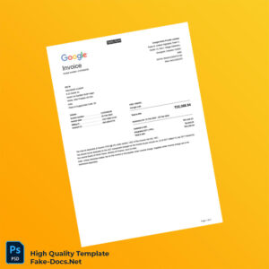 India Google India Private Limited Invoice Template in Word and PDF formats 2 page