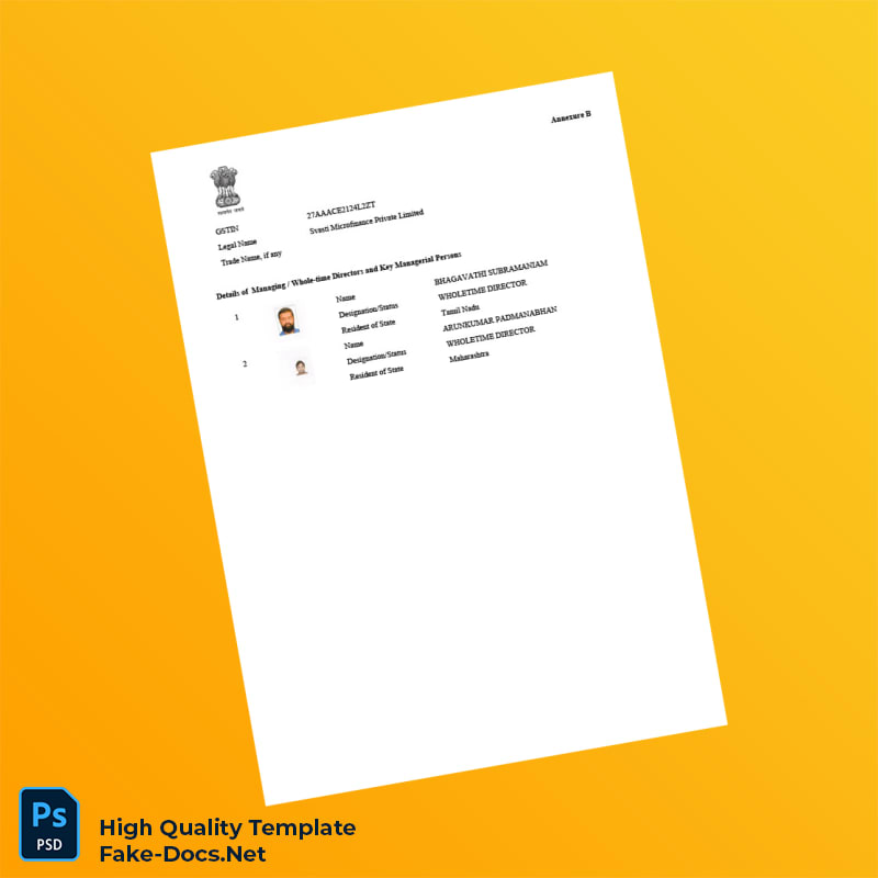 India Government Business Registration Certificate Template in Word and PDF formats 3 page India Government Business Registration Certificate Template in Word and PDF formats 3 page