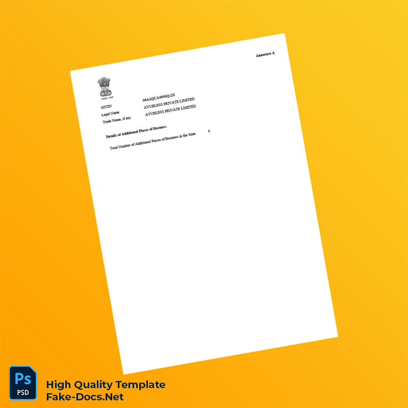 India Government GST Registration Certificate Template in Word and PDF formats 3 page India Government GST Registration Certificate Template in Word and PDF formats 3 page