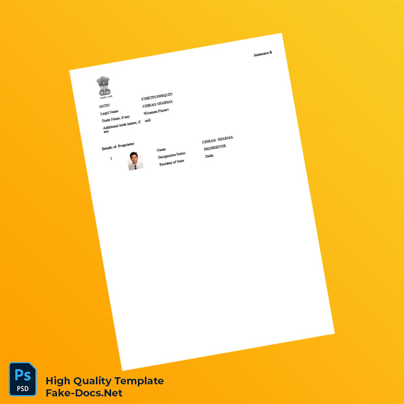 India Government Registration Certificate Template in Word and PDF formats 3 page India Government Registration Certificate Template in Word and PDF formats 3 page