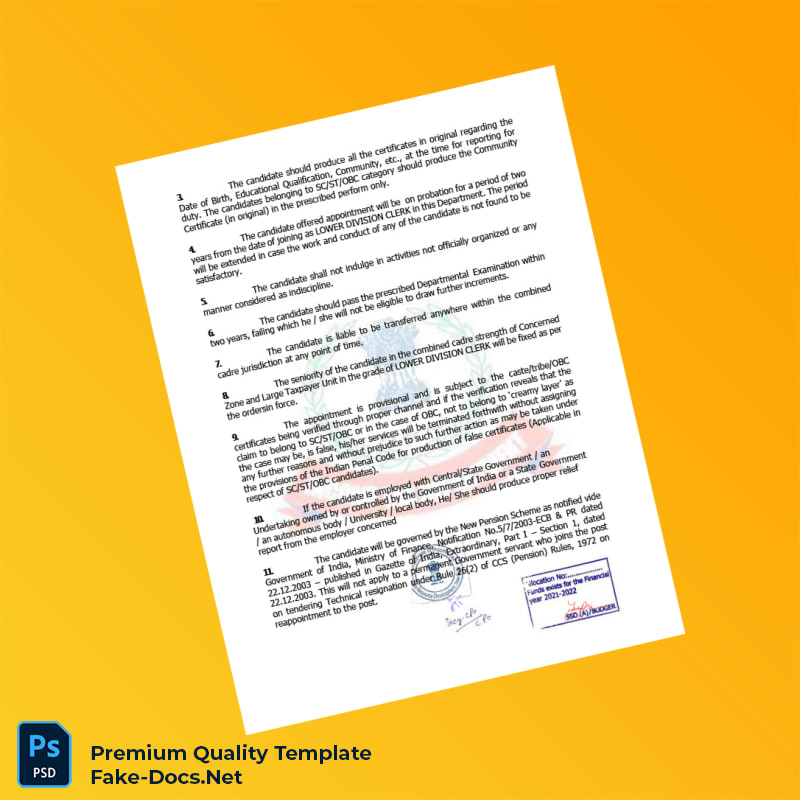 India Government of India Employment Verification Letter Template (Word & PDF) 5 page India Government of India Employment Verification Letter Template (Word & PDF) 5 page