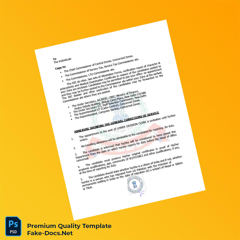 India Government of India Employment Verification Letter Template (Word & PDF) 5 page India Government of India Employment Verification Letter Template (Word & PDF) 5 page