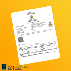 India Government of Karnataka Registration Certificate Template in Word and PDF formats