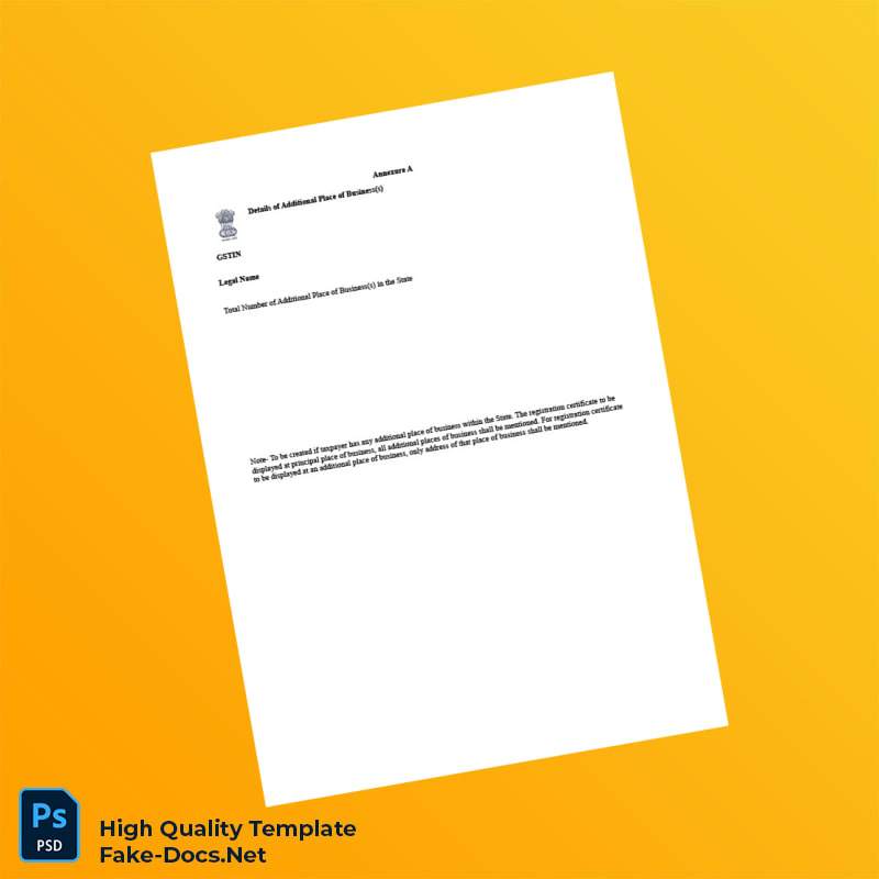 India Government of Tamil Nadu GST Registration Certificate Template in Word and PDF formats 4 page India Government of Tamil Nadu GST Registration Certificate Template in Word and PDF formats 4 page