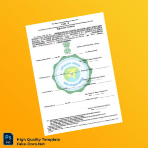 India Government of West Bengal Business Registration Certificate Template in Word and PDF formats India Government of West Bengal Business Registration Certificate Template in Word and PDF formats