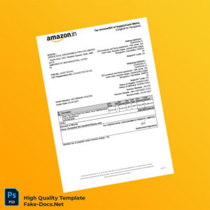 India Green Soul Ergonomics Private Limited Tax Invoice Template in Word and PDF formats