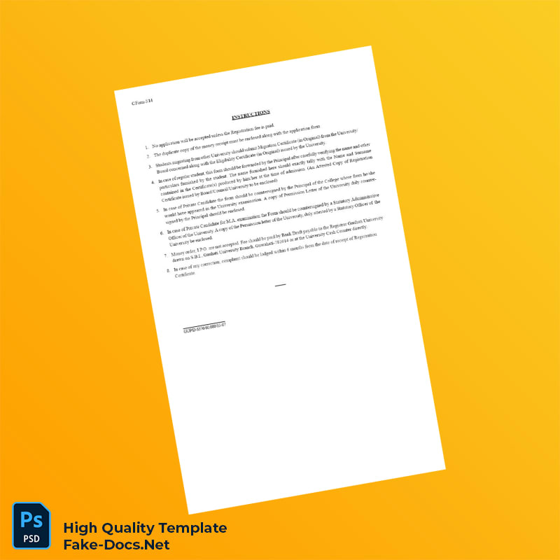 India Guwahati University Registration Certificate Template in Word and PDF formats 2 page India Guwahati University Registration Certificate Template in Word and PDF formats 2 page