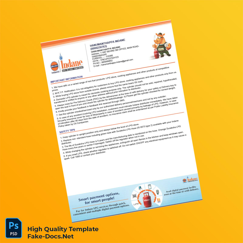 India Hanumanthappa Indane Tax Invoice Template in Word and PDF formats 2 page India Hanumanthappa Indane Tax Invoice Template in Word and PDF formats 2 page